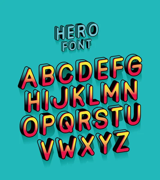 Super hero font and alphabet vector design — Stock Vector