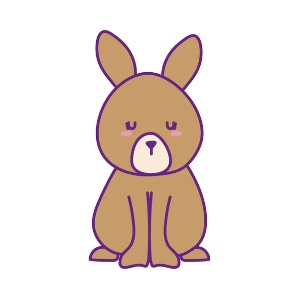 Cute rabbit cartoon line and fill style icon vector design — Stock Vector