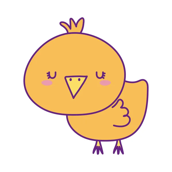 Cute chicken cartoon line and fill style icon vector design — Stock Vector