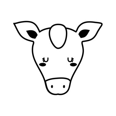 Şirin eşek suratlı çizgi çizgi çizgi çizgi çizim biçimi vektör tasarımı