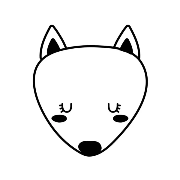 Perro mascota cara línea estilo icono vector diseño — Vector de stock