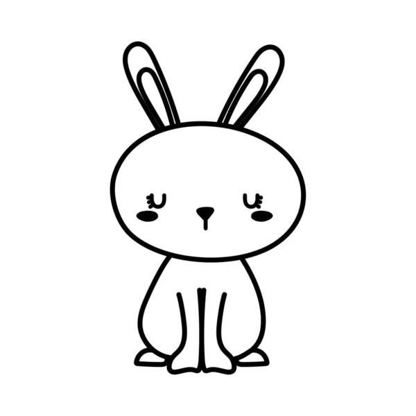 Cute kangaroo cartoon line style icon vector design — Stock Vector