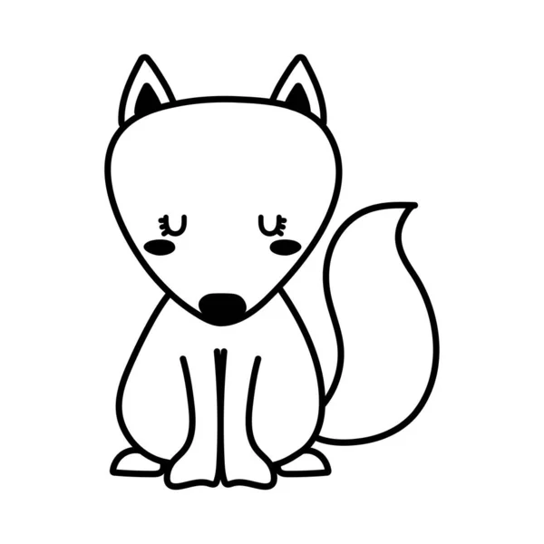 Hond mascotte lijn stijl pictogram vector ontwerp — Stockvector