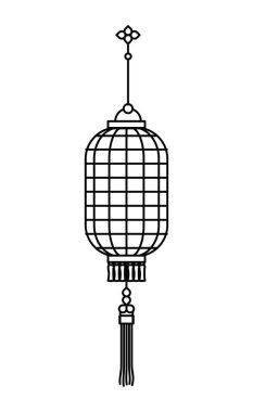 İzole edilmiş Çin fener çizgisi ikon vektör tasarımı