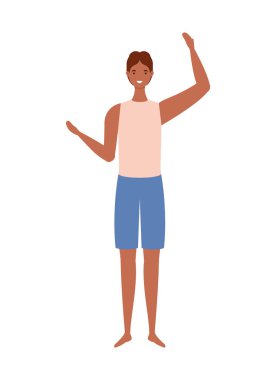 çocuk çizgi filmi mayolu vektör tasarımı