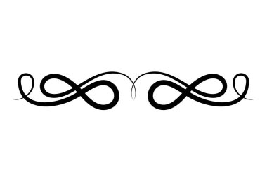 siyah ve kurdele şekilli süs vektör tasarımı