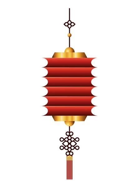 金灯笼矢量设计分离的中国红 — 图库矢量图片