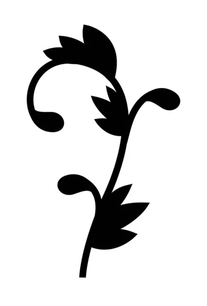 Liście kształt ornament sylwetka styl ikona wektor projektu — Wektor stockowy