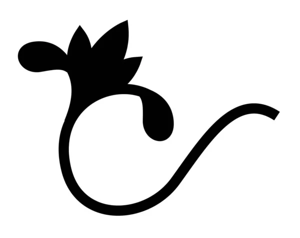 Květinový tvar ornament silueta styl ikony vektor design — Stockový vektor