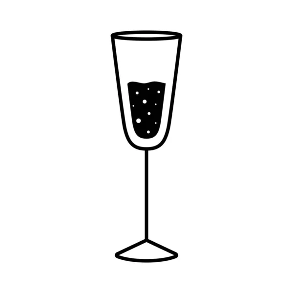 Champagne glass cup silhouette style icon vector design — Stock Vector