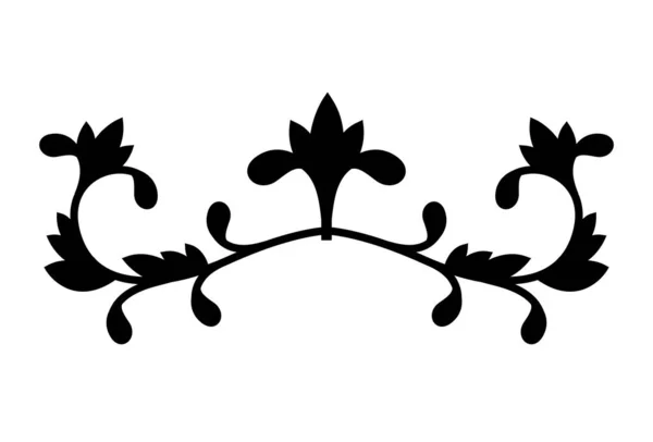 Fleurs avec des feuilles en forme d'ornement silhouette style icône vectoriel design — Image vectorielle