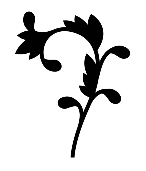 Λουλούδι με φύλλα σχήμα στολίδι σιλουέτα στυλ εικονίδιο διάνυσμα σχεδιασμό — Διανυσματικό Αρχείο