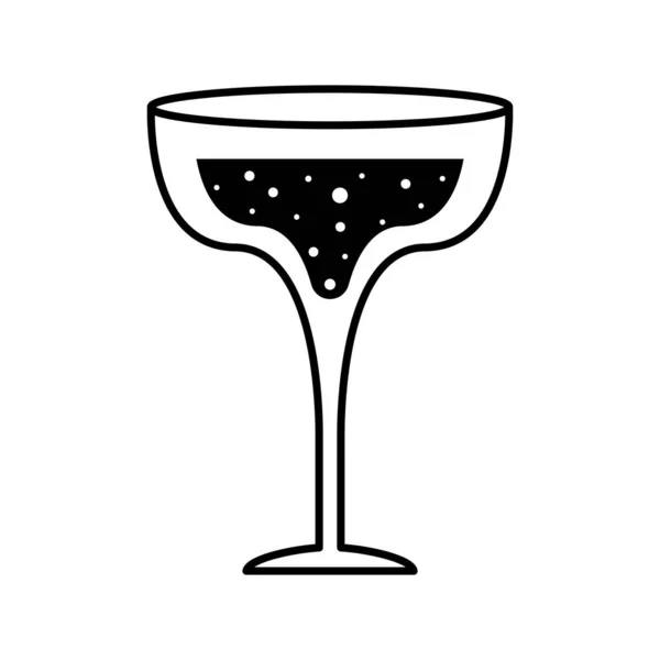 Margarita coquetel copo de vidro silhueta estilo ícone vetor design —  Vetores de Stock