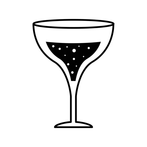 Margarita Cocktail Glas Tasse Silhouette Stil Ikone Vektor-Design — Stockvektor