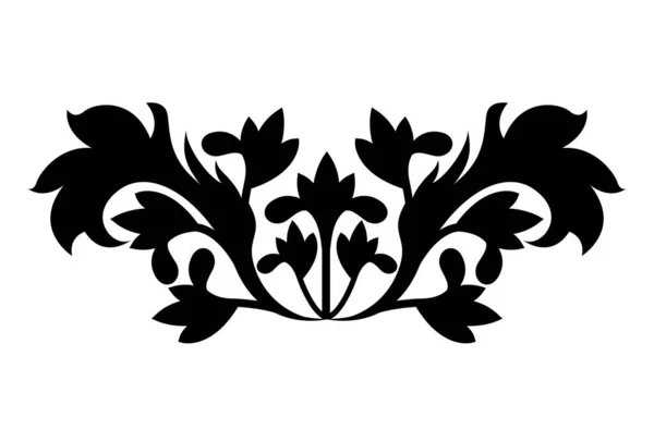 Fleurs avec des feuilles en forme d'ornement silhouette style icône vectoriel design — Image vectorielle