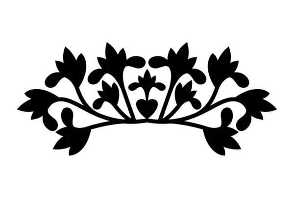 Fleurs en forme d'ornement silhouette style icône vectoriel design — Image vectorielle