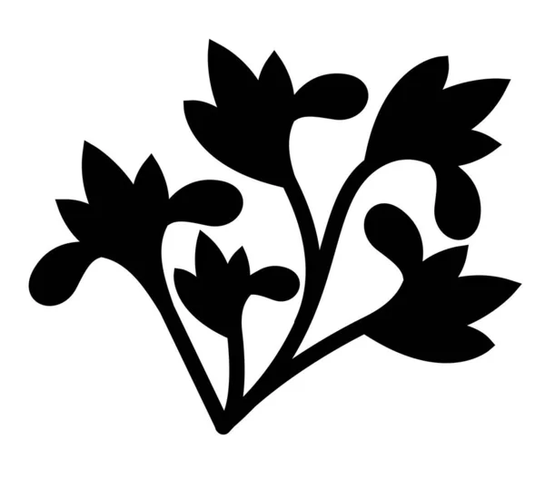 Kwiaty w kształcie ornament sylwetka styl ikona wektor projektu — Wektor stockowy