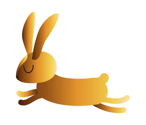 Mignon or lapin dessin animé saut vectoriel design — Image vectorielle
