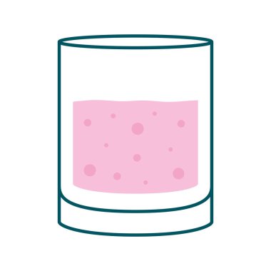 cam bardak hattı ve biçim ikonu vektör tasarımını doldurur