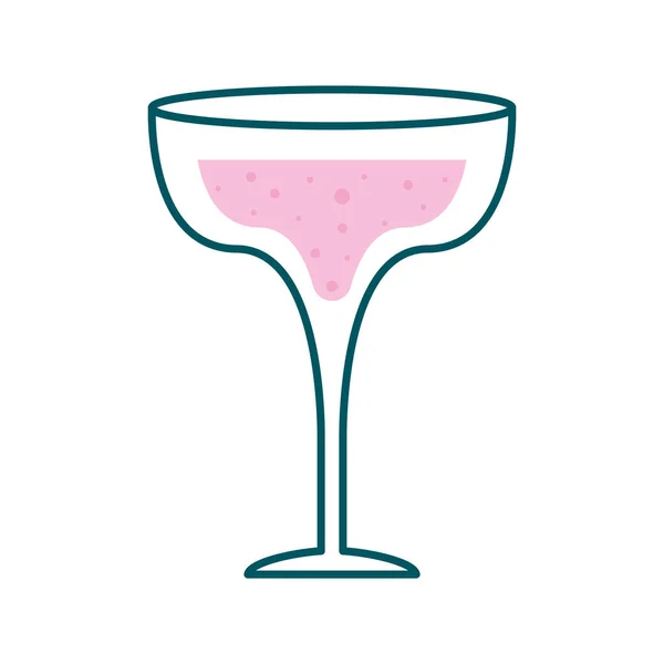 Margarita kokteyl bardağı çizgisi ve biçim ikonu vektör tasarımı — Stok Vektör