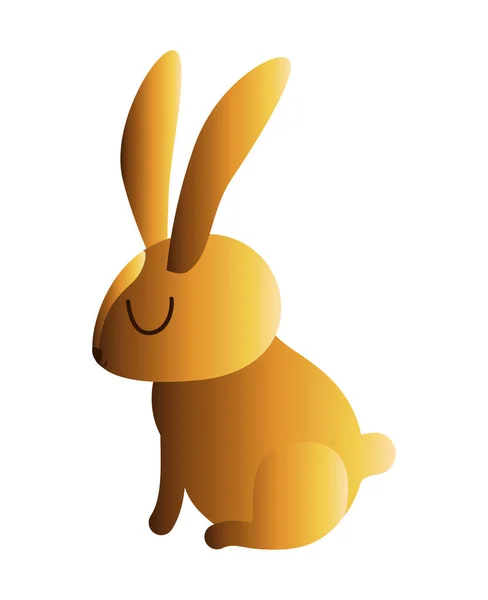 Conception vectorielle de dessin animé lapin or mignon — Image vectorielle