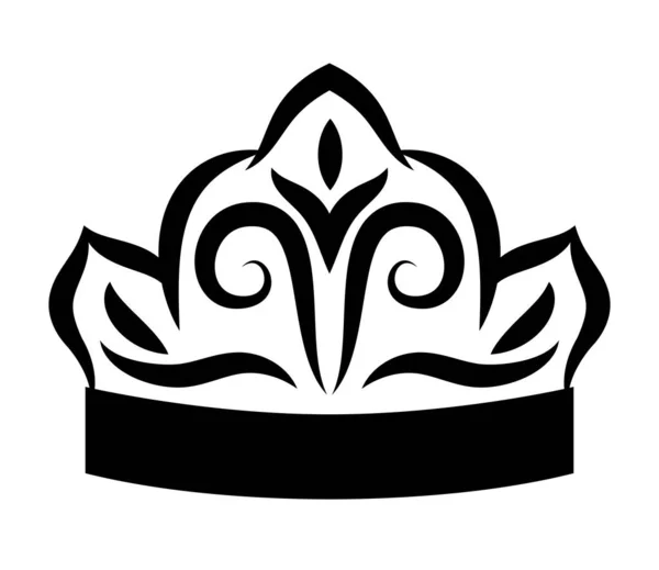 Ornament kroon silhouet stijl pictogram vector ontwerp — Stockvector