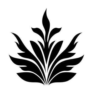 Yaprak şekilli süs silueti biçim ikon vektör tasarımı