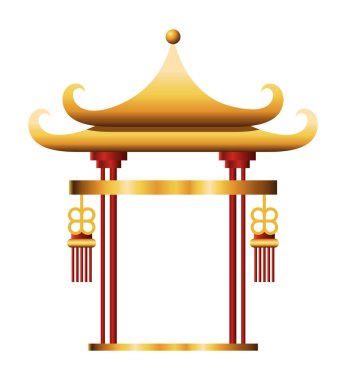 İzole edilmiş Çin altın kemer vektör tasarımı