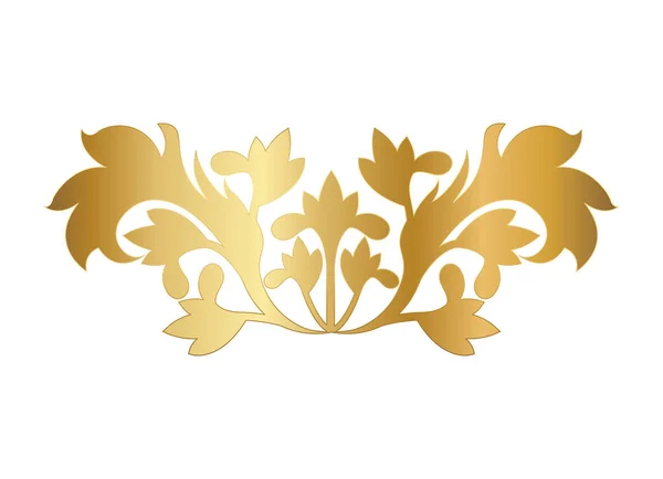 Gouden bladeren vormige ornament vector ontwerp — Stockvector