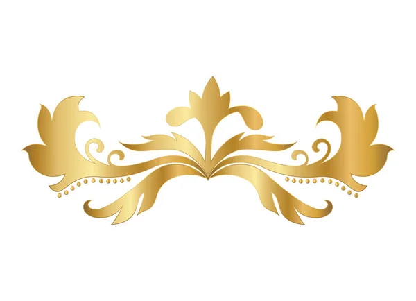 Gold leaves shaped ornament vector design — Stock Vector