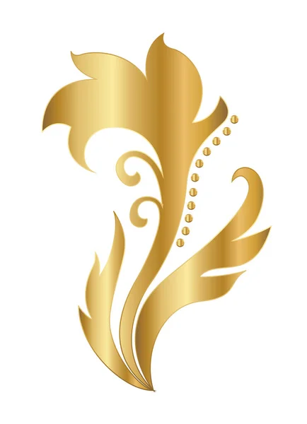 Disegno vettoriale ornamento foglia oro — Vettoriale Stock
