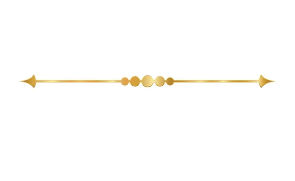 Gouden ornament in pijlvorm met bollen vector ontwerp — Stockvector