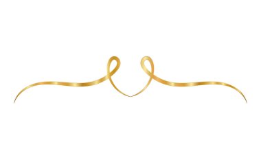 Kurdele şeklinde altın süsleme vektör tasarımı