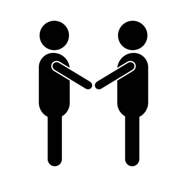 Аватары, держащие за руки икону в стиле силуэта