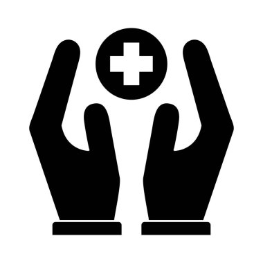 Eller arasında çapraz düğme siluet biçim vektör tasarımı