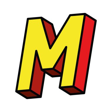 3d m harf vektör tasarımı