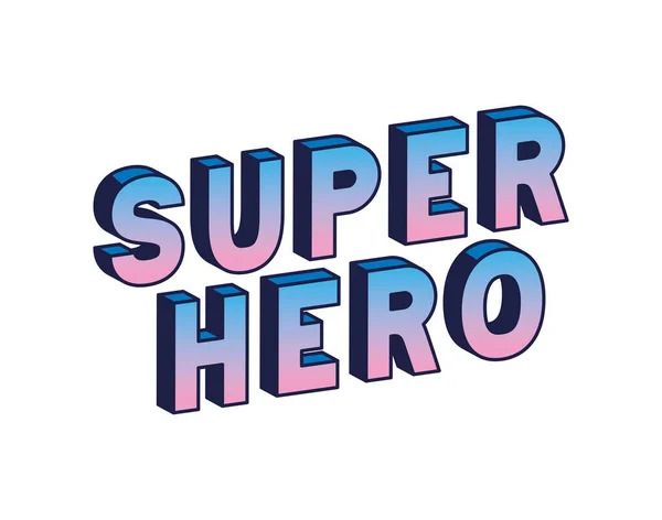 Super héros lettrage vectoriel design — Image vectorielle
