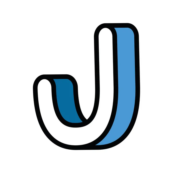 3d j ontwerp van de lettervector — Stockvector