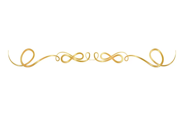 Geïsoleerde gouden ornament in lintvormige vector ontwerp — Stockvector
