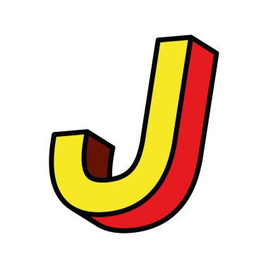 3d j harf vektör tasarımı