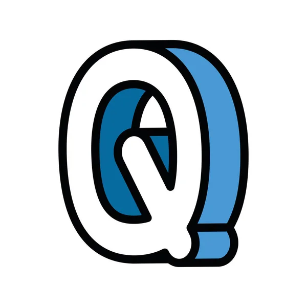 3d q Buchstabenvektordesign — Stockvektor