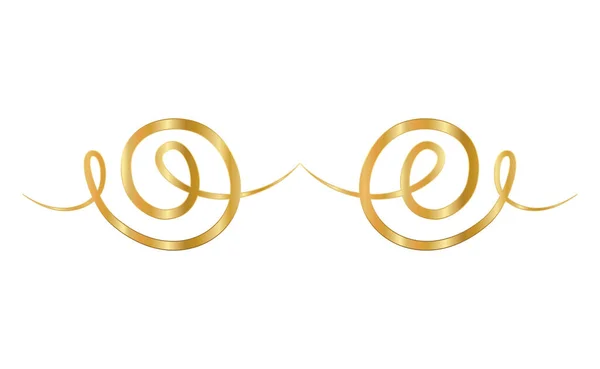 Ornement en or en forme de ruban vectoriel design — Image vectorielle