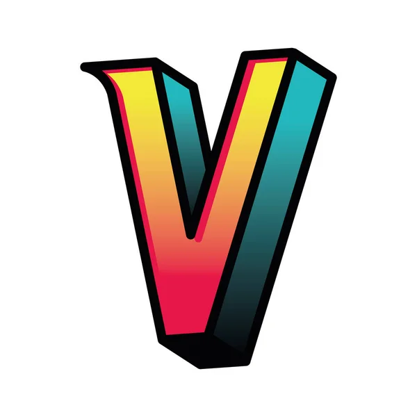 3d v letter vector ontwerp — Stockvector