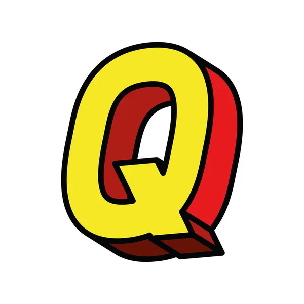 3d q letter vector design — Stock Vector