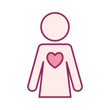 Kalp çizgisi ve biçim ikonu vektör tasarımına sahip Avatar