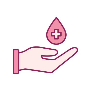 El çizgisi üzerinden geçen su damlası ve biçim ikonu vektör tasarımını doldur