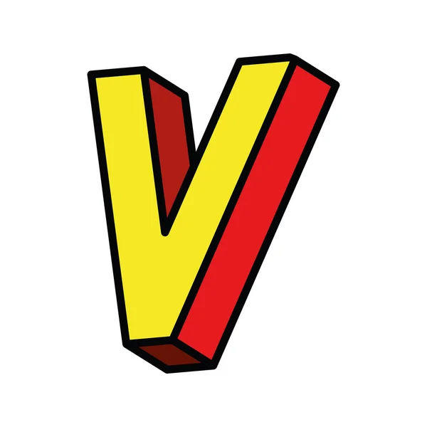 3d v letter vector design — Stock Vector