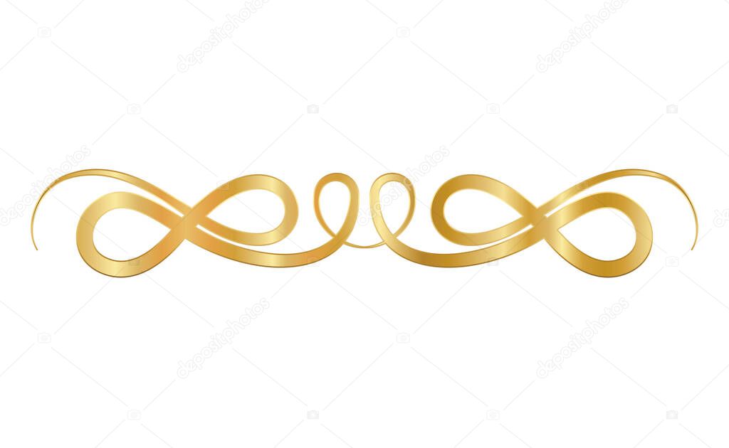 gold ornament in ribbon shaped vector design
