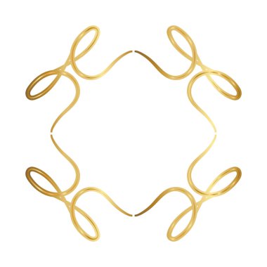 eğri vektör tasarımlı altın süsleme çerçevesi