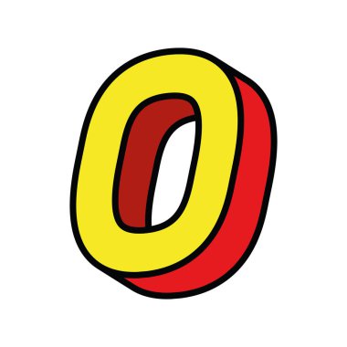 3d o harf vektör tasarımı